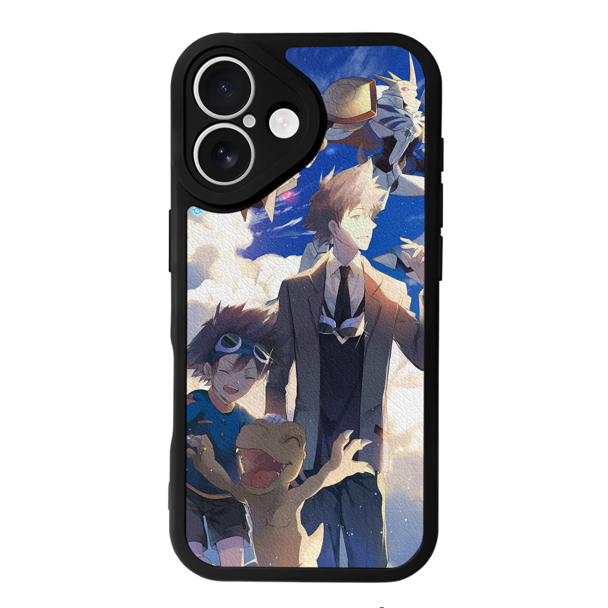 （画像用） Digimon デジタルモンスター/デジモン 【iPhone 16シリーズ対応】シリコンスマホケース（レザー調） 材質：シリコン
